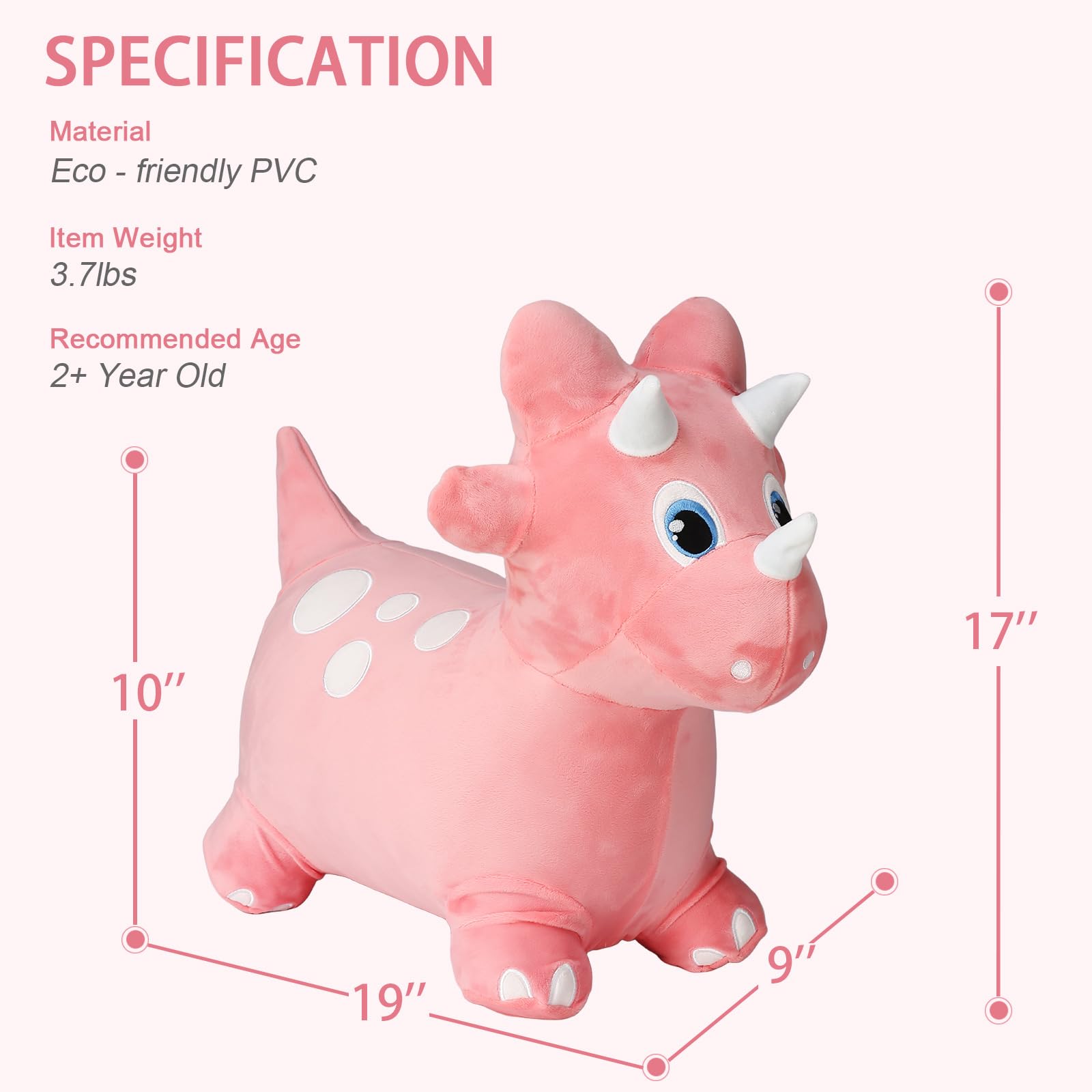 INPANY dinosaur hopper plush cover supports safe toddler play sessions.