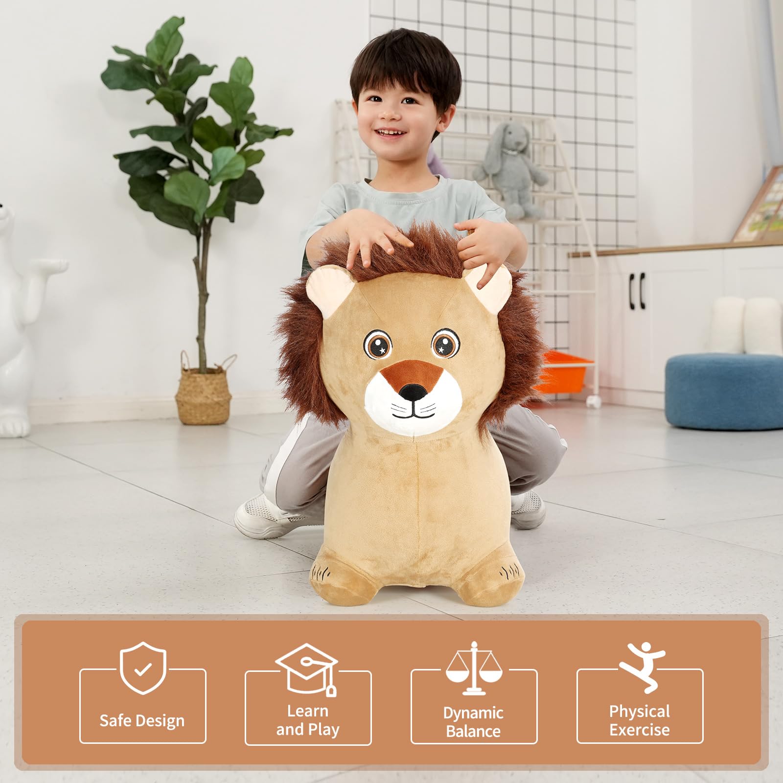 INPANY Lion Hopper soft plush cover, washable and skin-friendly.