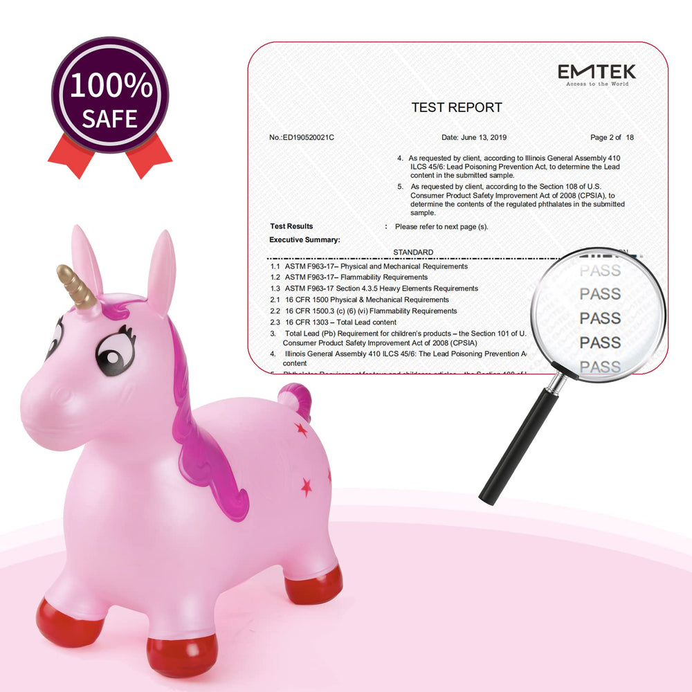 INPANY pink unicorn hopper family gift idea; perfect for creativity and active breaks.