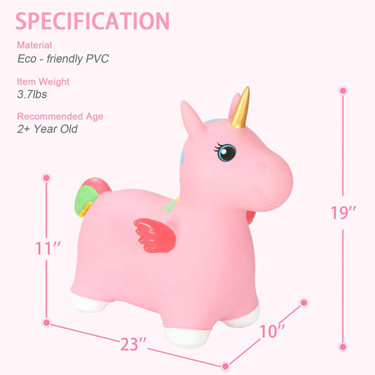 INPANY Unicorn Bouncy Horse body: soft materials for safe bouncing