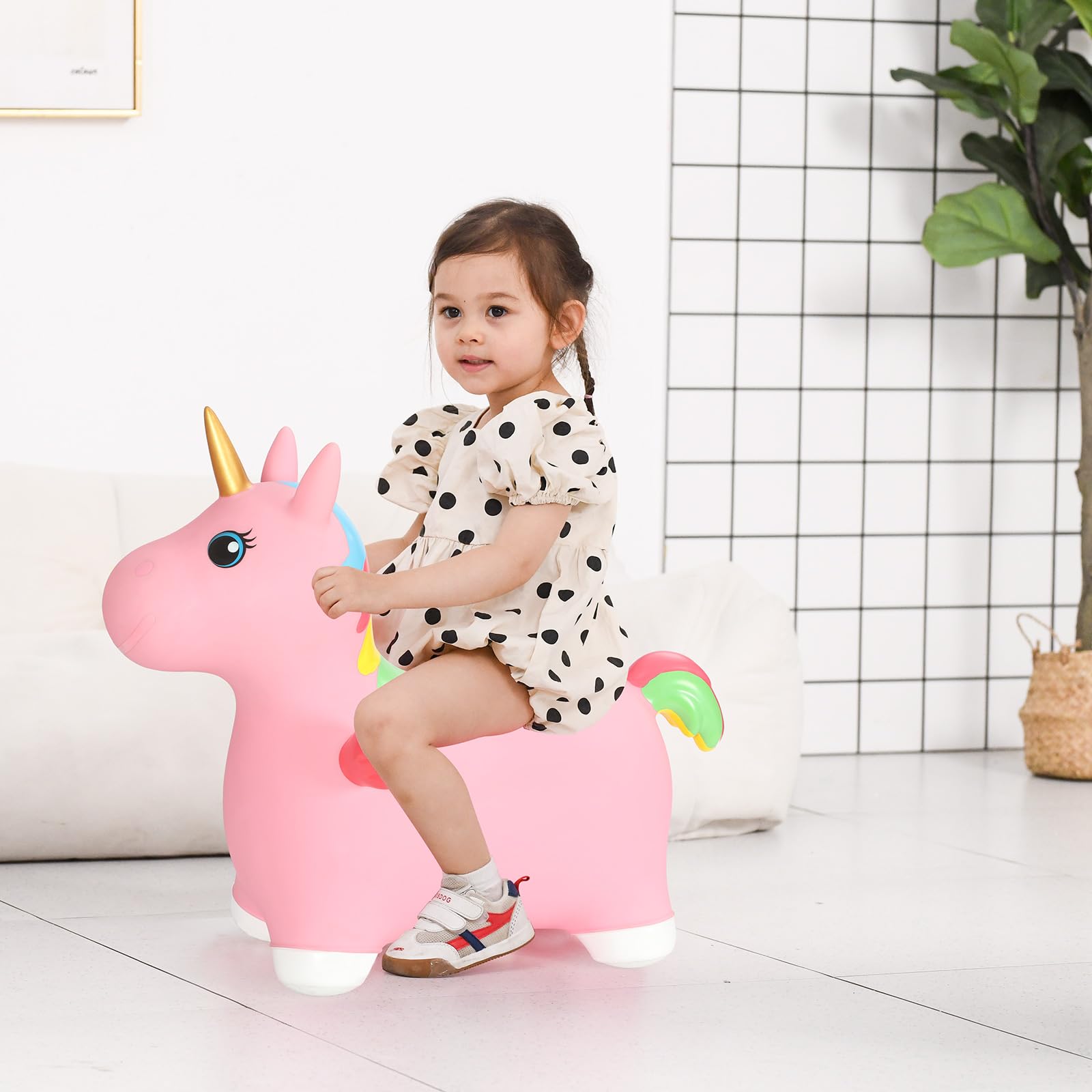 INPANY Unicorn Bouncy Horse indoor-outdoor-use: suitable for classrooms and homes