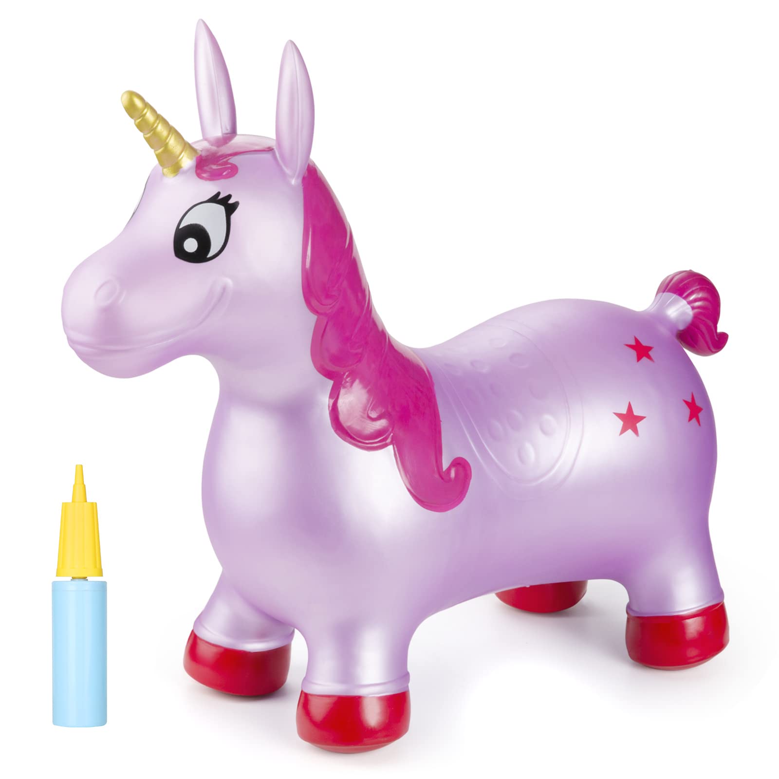 INPANY Unicorn Hopper front view, soft ride-on for safe, imaginative play