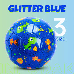 INPODAK Dinosaur Soccer Ball inner bladder and stitching for durability and shape.
