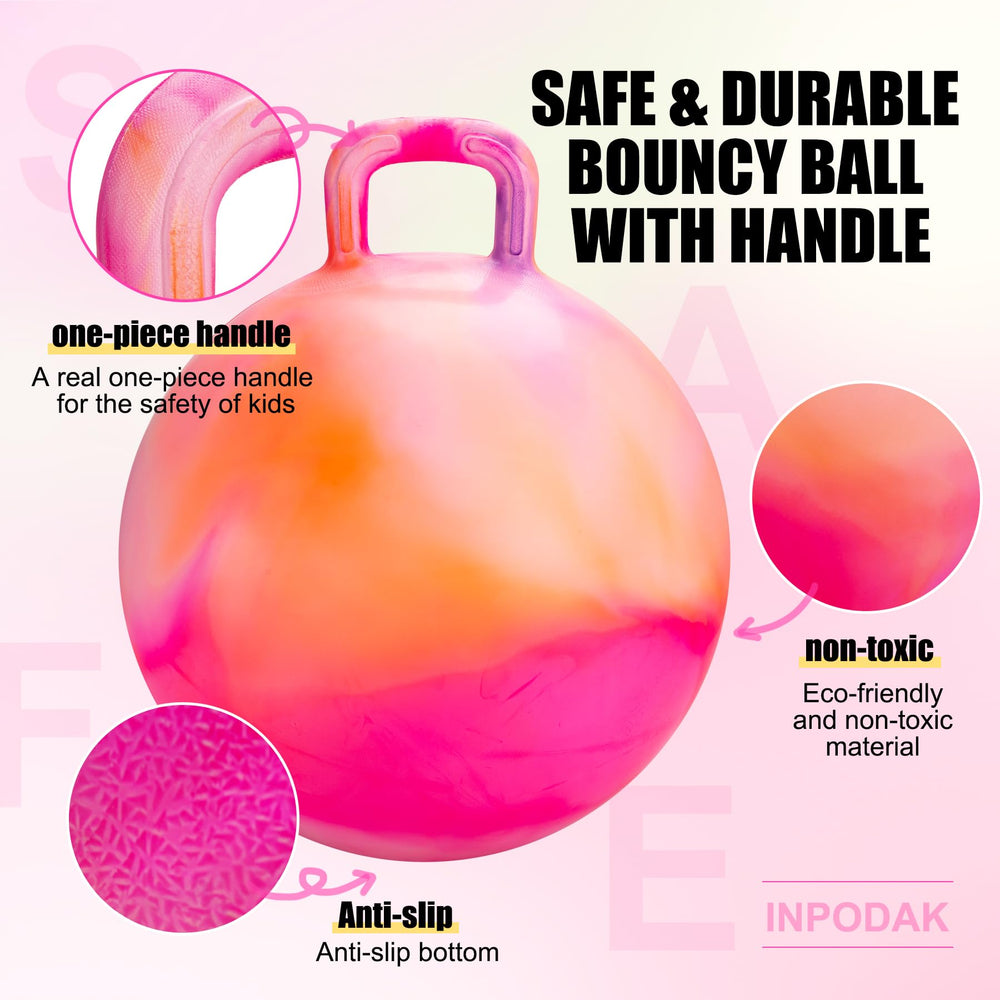 INPODAK Hopper Ball on non-slip bottom for steady bouncing.
