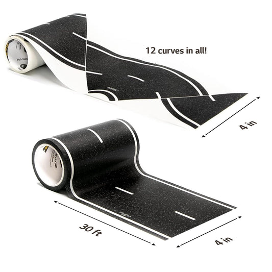InRoad Toys PlayTape curves roll adds 12 curved sections for realistic driving layouts.