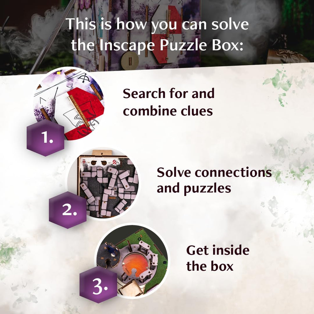 INSCAPE Cluebox hidden compartments open show secret storage possibilities.