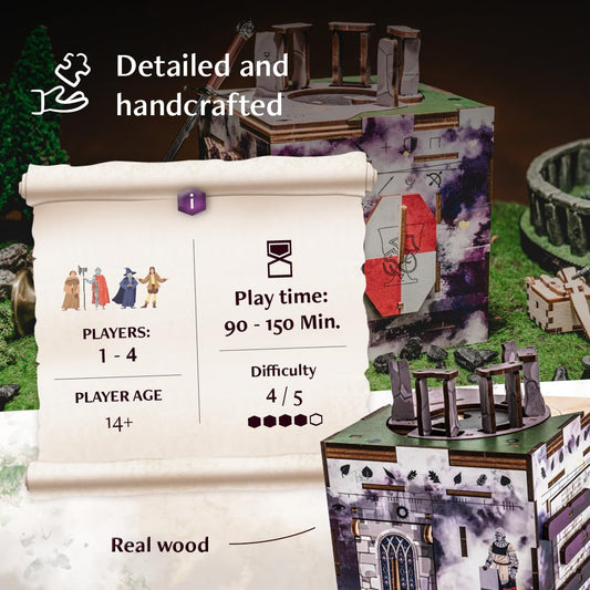 INSCAPE Cluebox puzzle parts closeup reveals intricate clues for group problem solving.