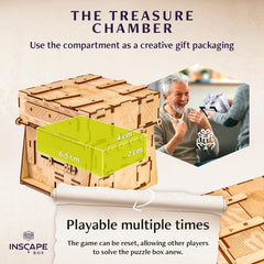 INSCAPE Cosmic Artifact Puzzle Box detailed mechanism invites persistent problem-solving and careful exploration.
