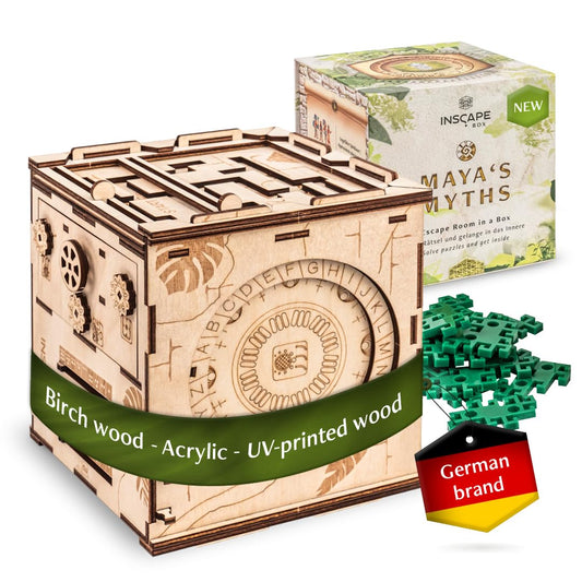 INSCAPE Maya's Myths puzzle box cover entices with a treasure-hunt challenge for game night