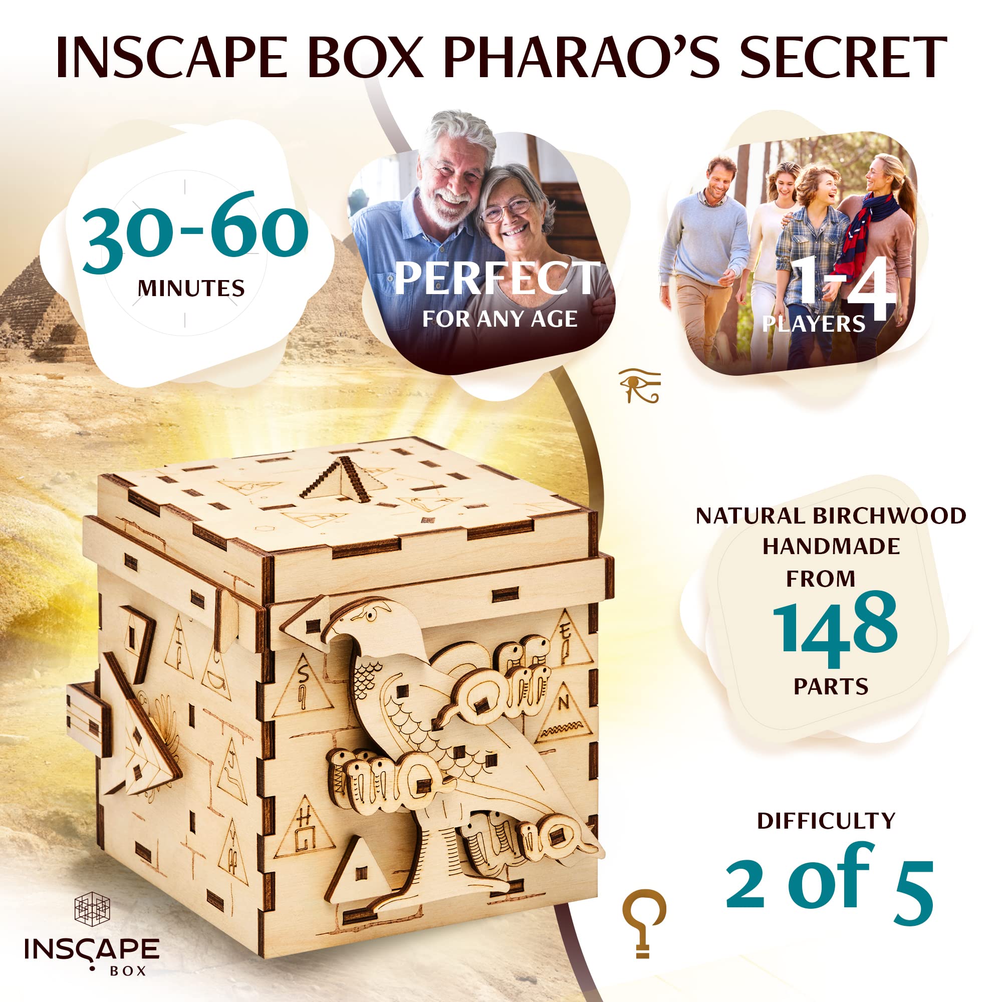 INSCAPE Wooden puzzle box can be reassembled for endless play and discreet gifting.