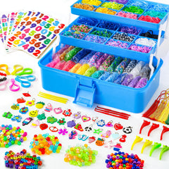 INSCRAFT 17500+ rubber bands kit for creative loom crafts and kids' projects.
