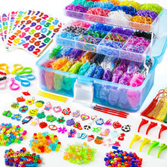 INSCRAFT 17500+ rubber bands in a container for organized crafts