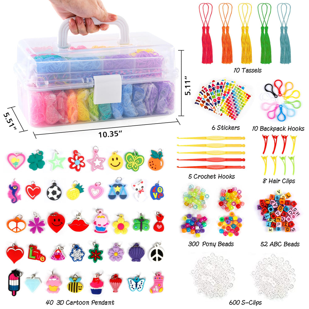 INSCRAFT 28-color rubber bands showing vibrant palette for kids' loom projects