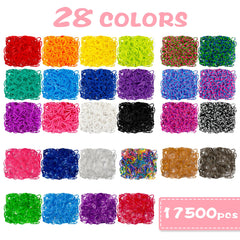 INSCRAFT 28-color rubber bands variety enables diverse designs.