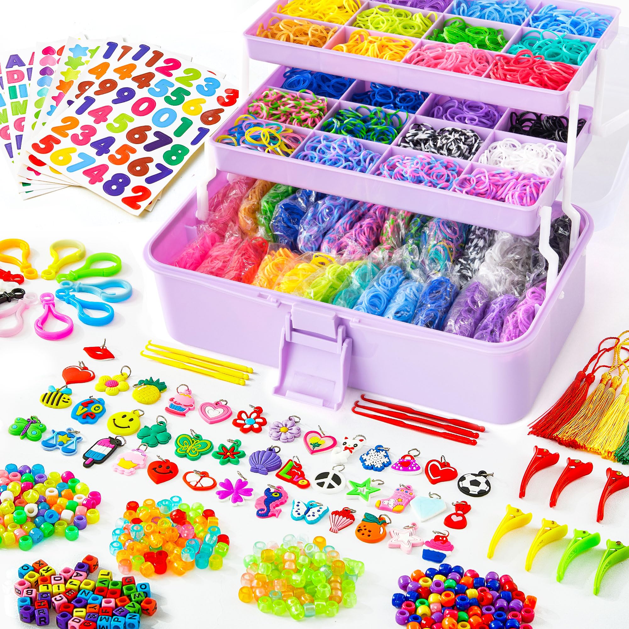 INSCRAFT rubber bands set in vibrant colors for versatile loom creations