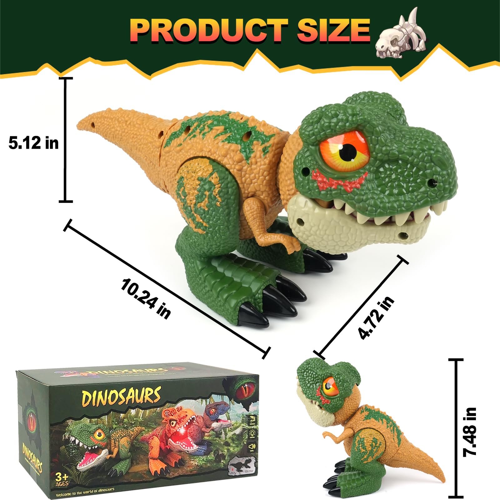 INSFUN dinosaur toy light effects brighten nighttime dinosaur stories