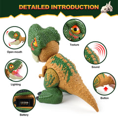 INSFUN dinosaur toy tail press activates movement for interactive role-play