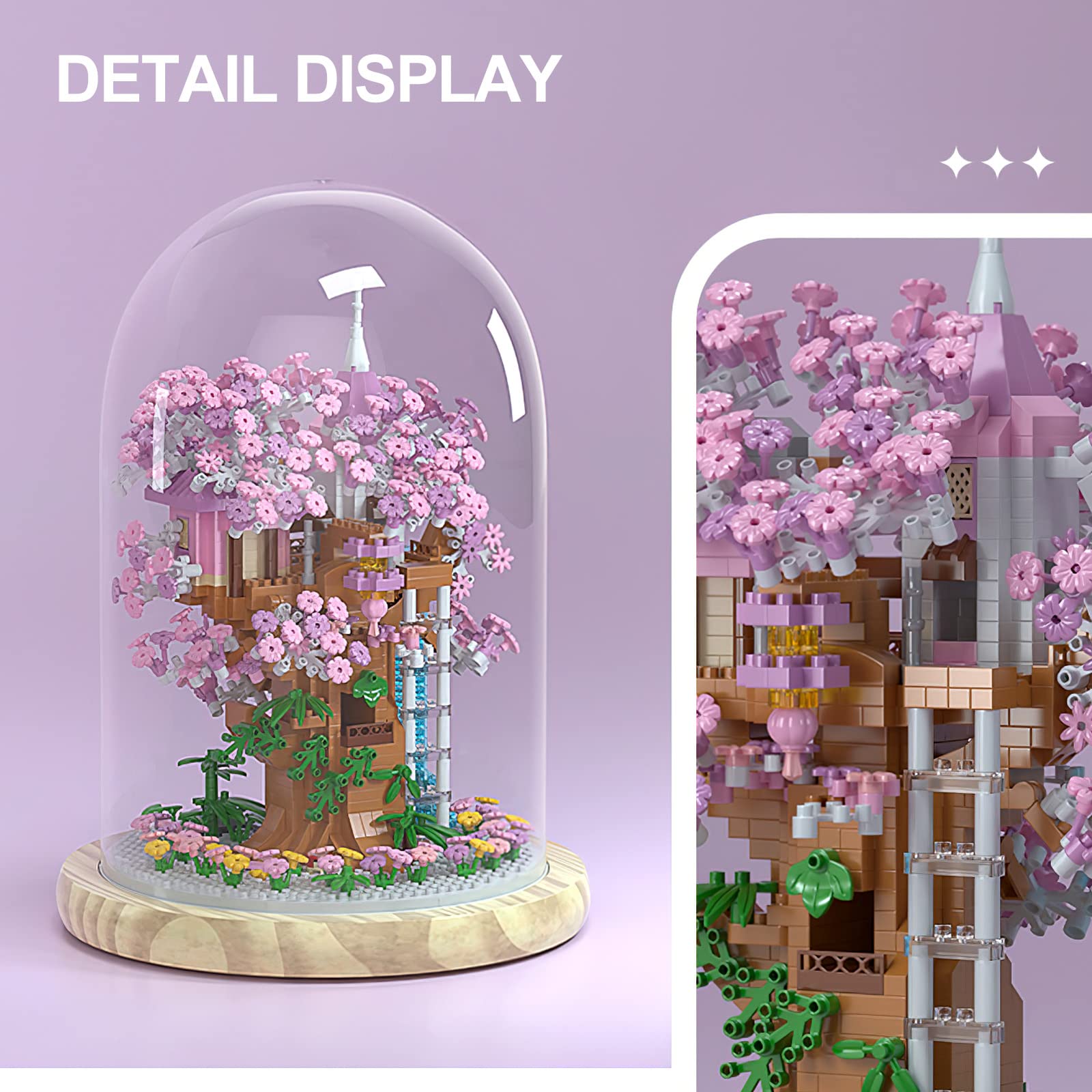 Insgen string lights illuminate the Sakura tree during cozy building sessions.