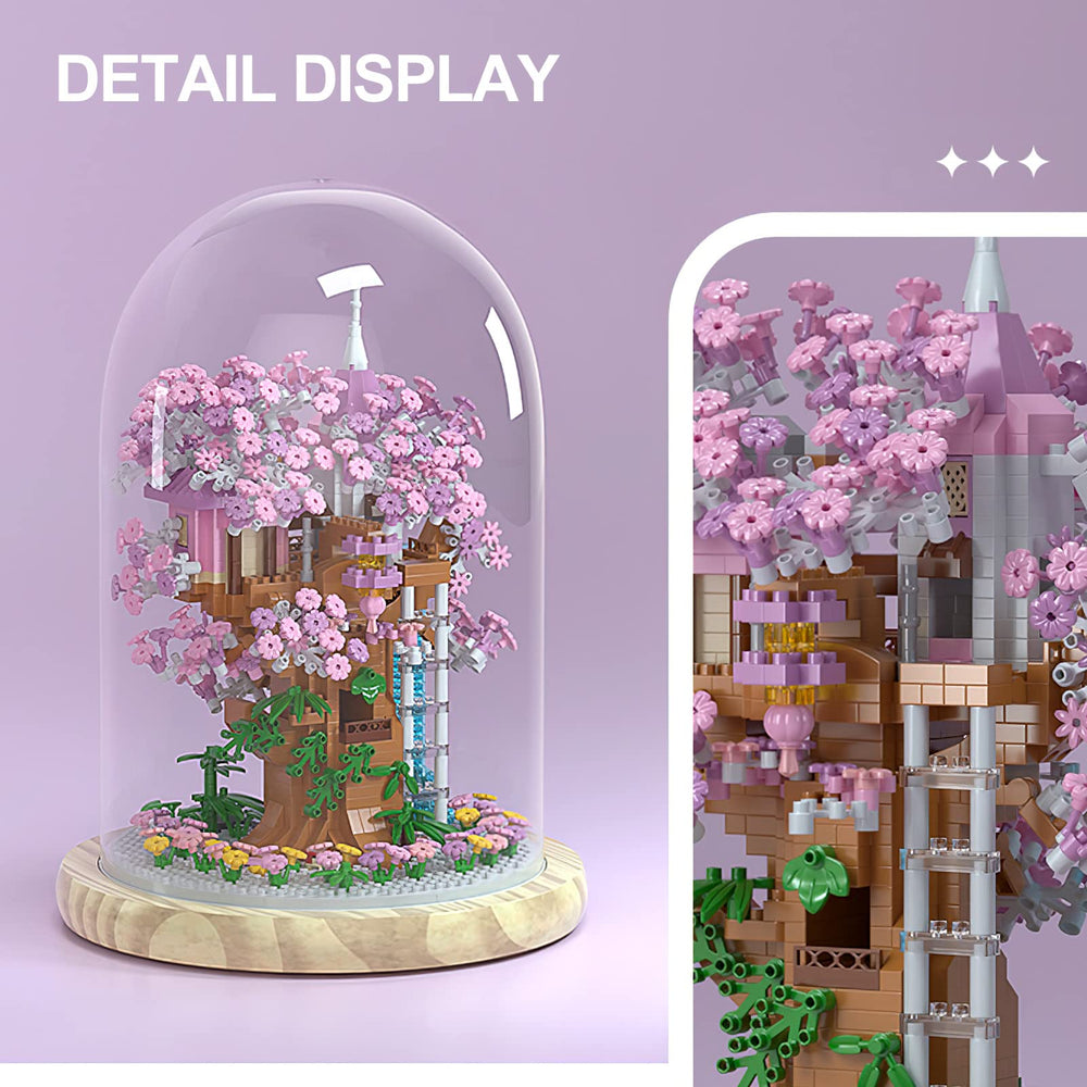 Insgen string lights illuminate the Sakura tree during cozy building sessions.