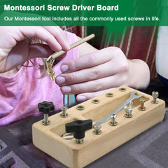 Inslat screwboard in natural wood finish with safe rounded edges.
