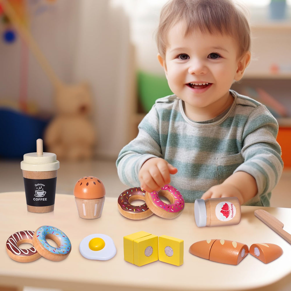 Inslat Wooden Bakery Playset knife for pretend food prep