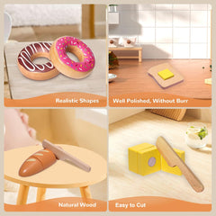 Inslat wooden butter knife for safe slicing play and realistic kitchen vibe.