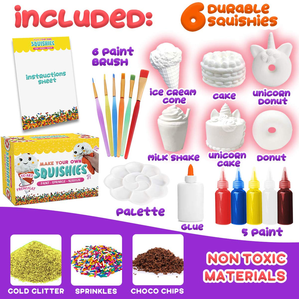 Insnug Paint Your Own Squishies Kit – glue and brushes for easy craft assembly