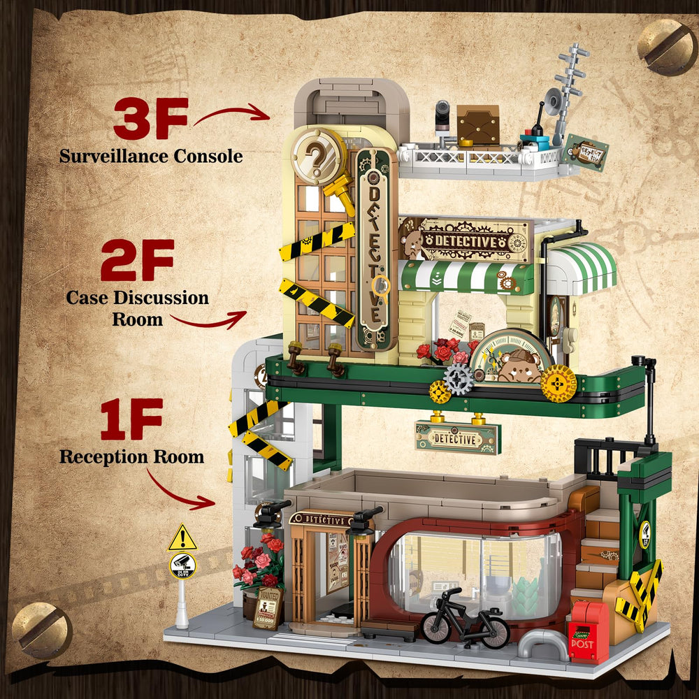 INSOON Detective Agency Building Set quick-disassembly supports versatile builds