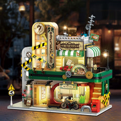 INSOON Detective Agency Building Set top floor features recliner and rotating searchlight