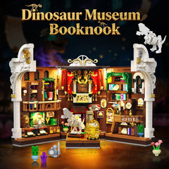 INSOON Dinosaur Museum Book Nook study corner with research books for a cozy vibe