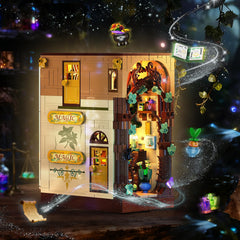 INSOON Magic Herb Booknook warm lighting highlights features at night.