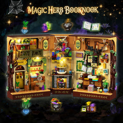 INSOON Magic Herb Booknook shelves showing a lush herb collection detail.