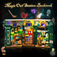 INSOON Magic Owl Station open book nook reveals intricate interior details.