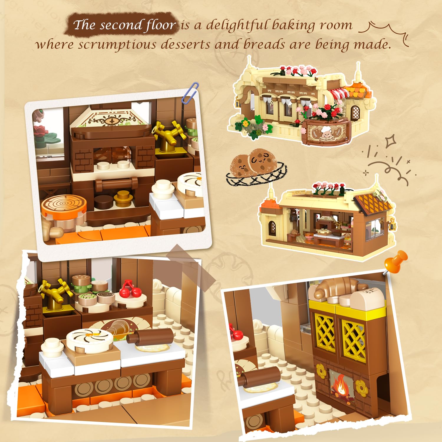 INSOON top-floor clock and warm lighting for cozy bakery ambiance.