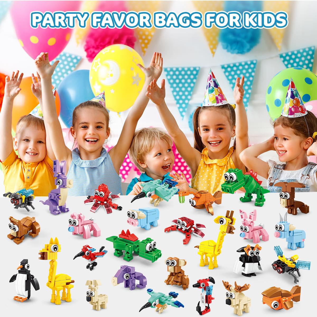 INSOON bee blocks for kids party favors, bright colors boost visual discrimination.