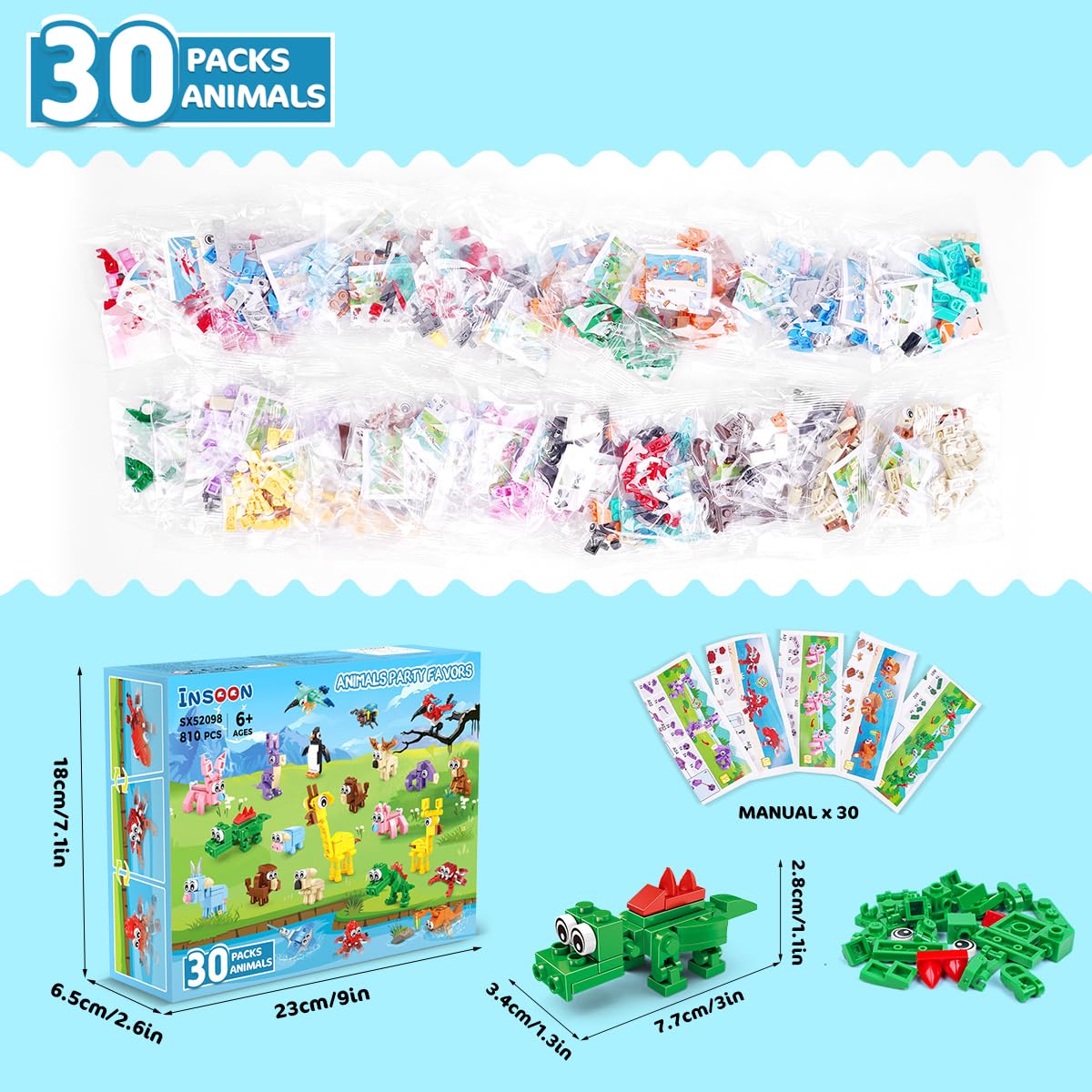 INSOON monkey blocks for kids party favors, vibrant pieces encourage cooperative building.
