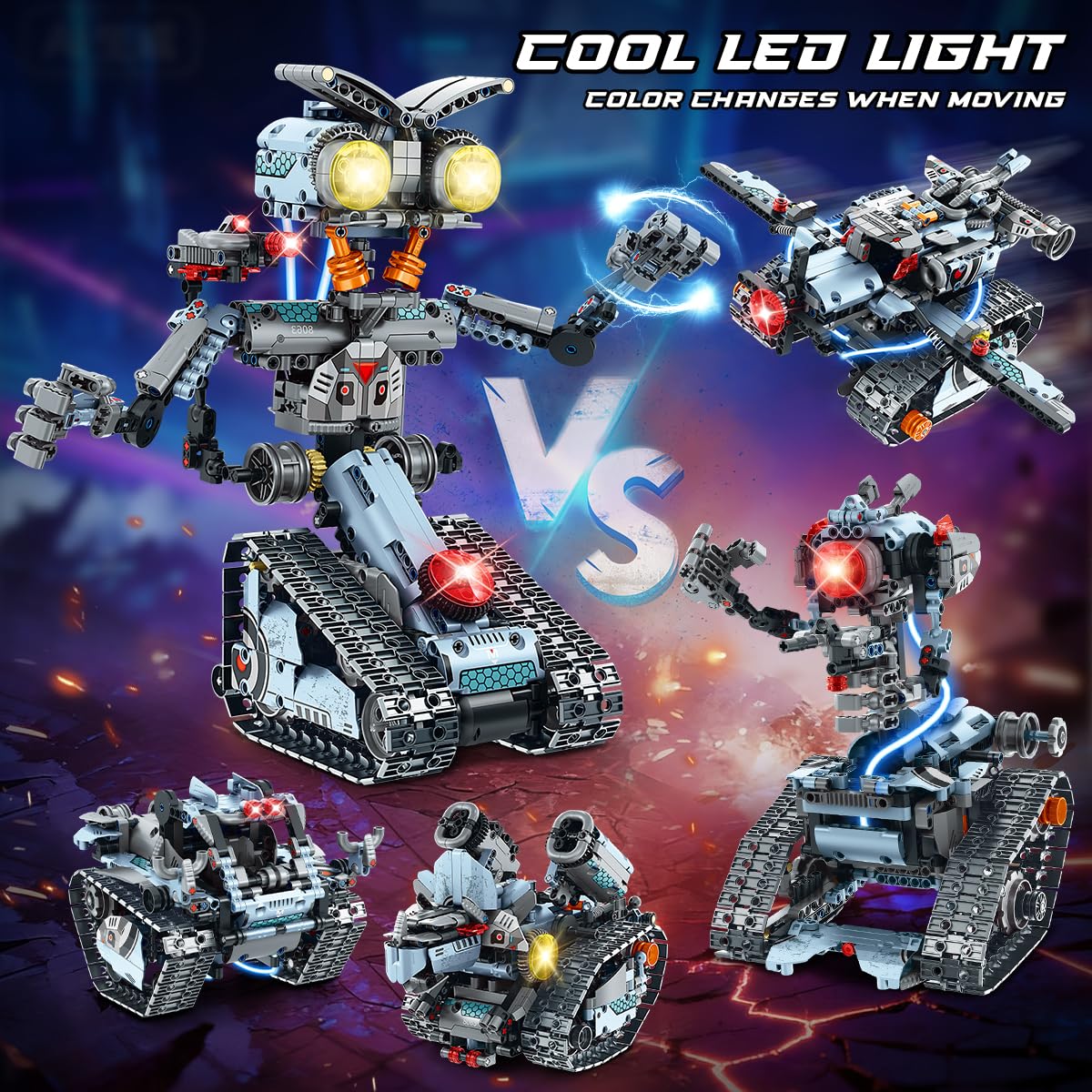 INSOON robot-building toy anti-slip treads enable stable high-speed movement