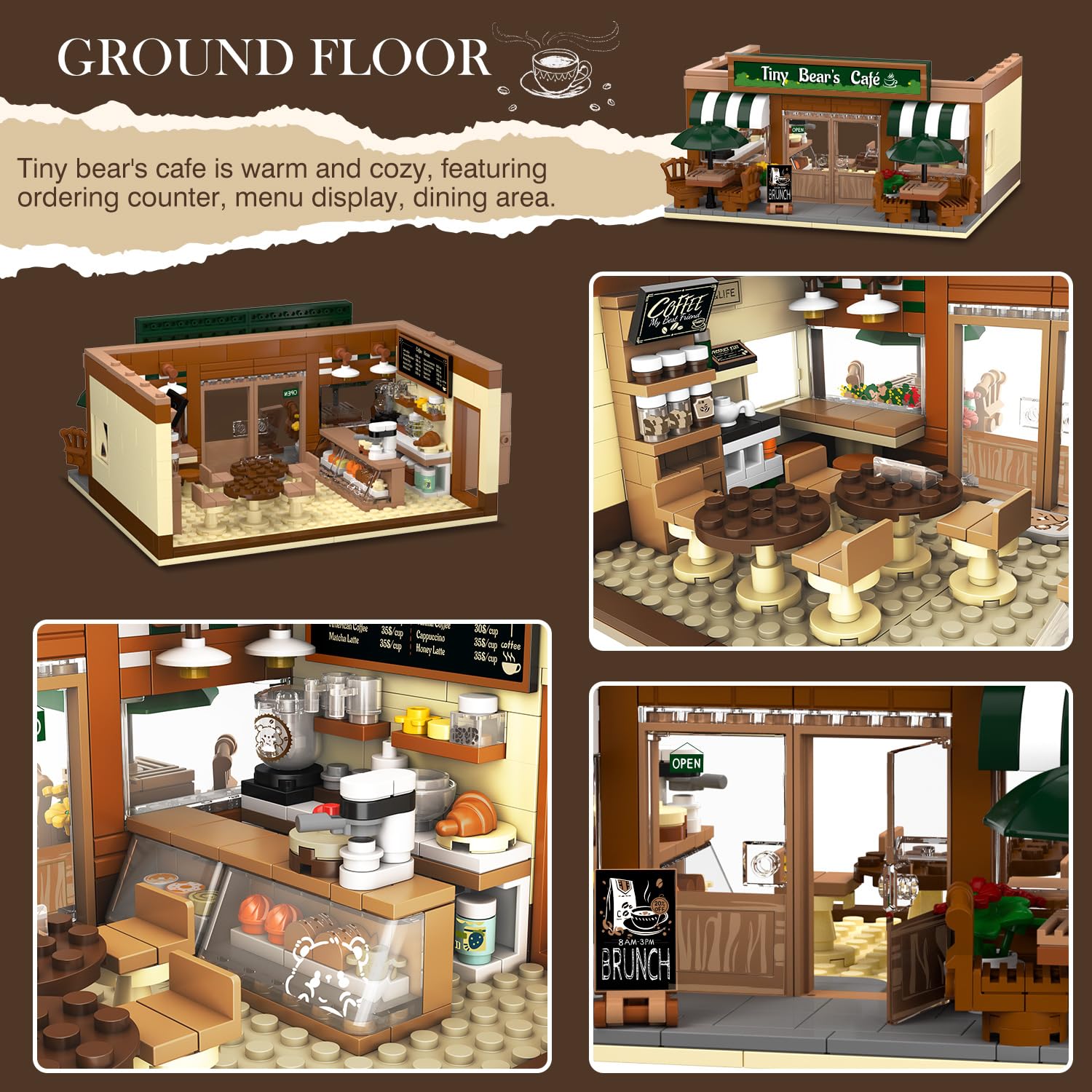 INSOON City Coffee House Building Set coffee bar focus on ordering and dining play