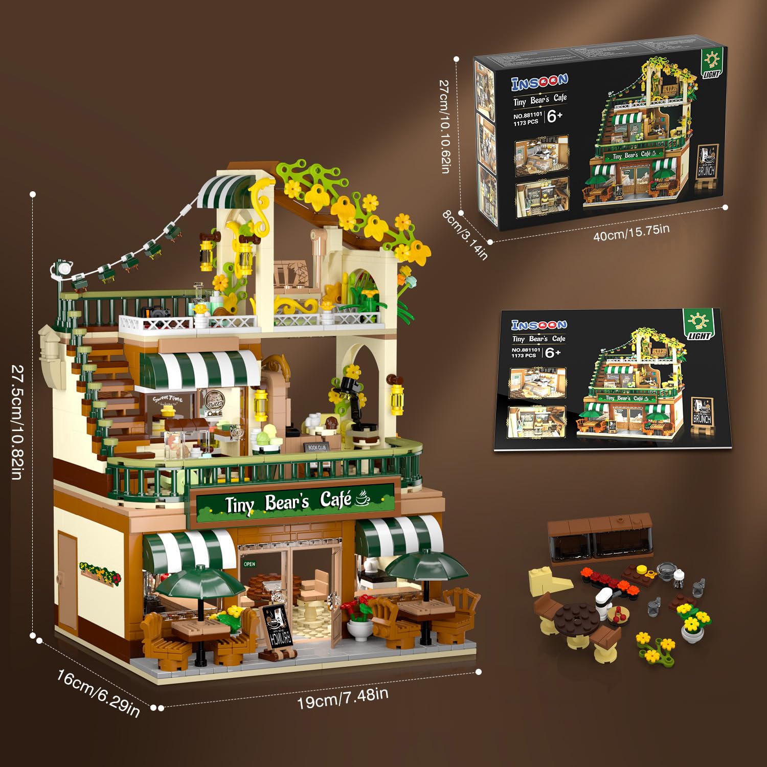 INSOON City Coffee House Building Set openable sunroof for rooftop imagination