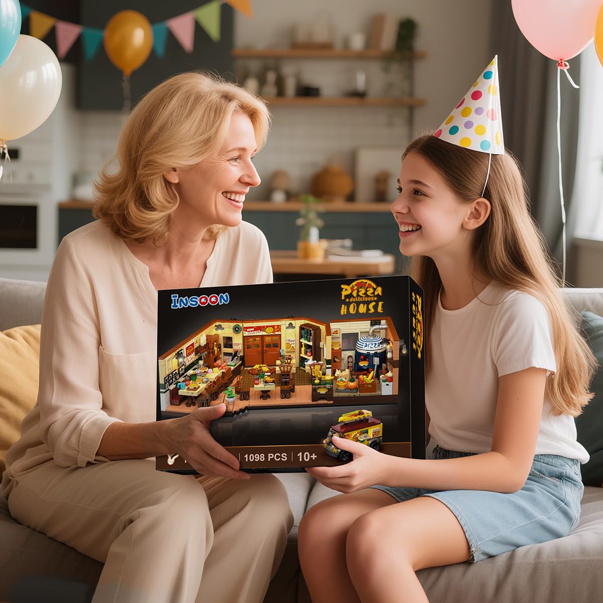 INSOON City Street Pizza Building Set gift-ready collectible piece for architecture lovers