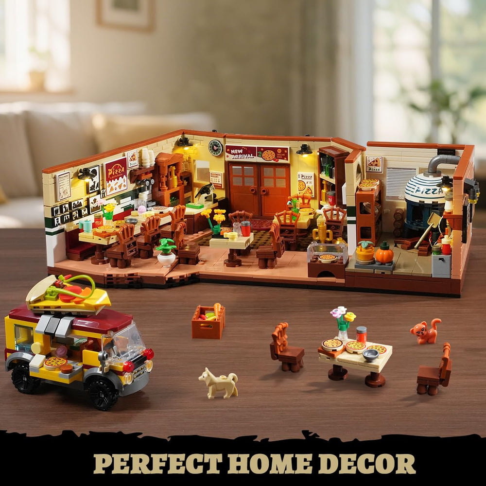 INSOON City Street Pizza Building Set premium bricks ensure a smooth, sturdy build