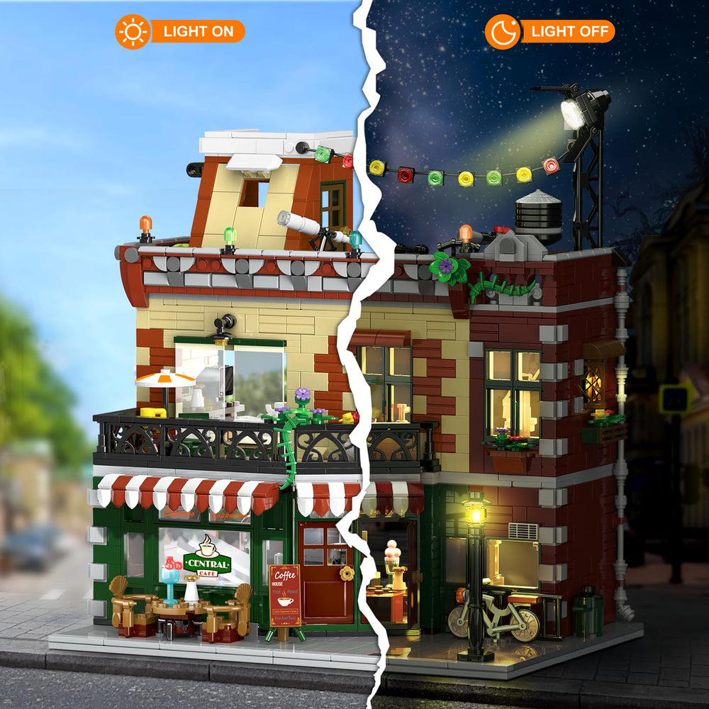 INSOON Coffee House complete set—1589 bricks for expansive creativity.