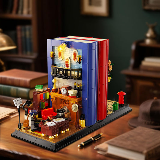 Insoon Detective Bookend Blue Study Interior showcases cozy investigator workspace