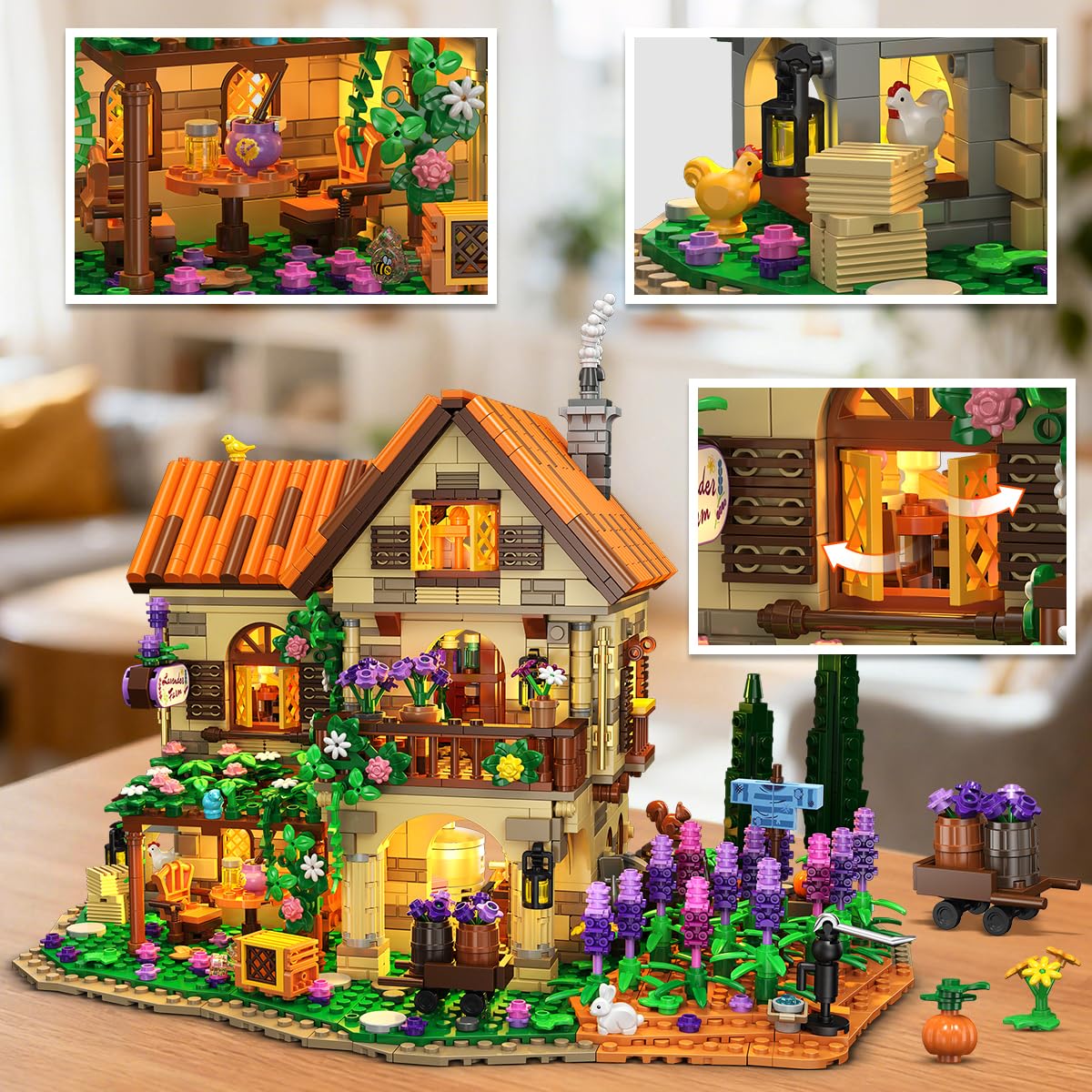 INSOON Lavender Manor House assembly process, beginner-friendly guide.