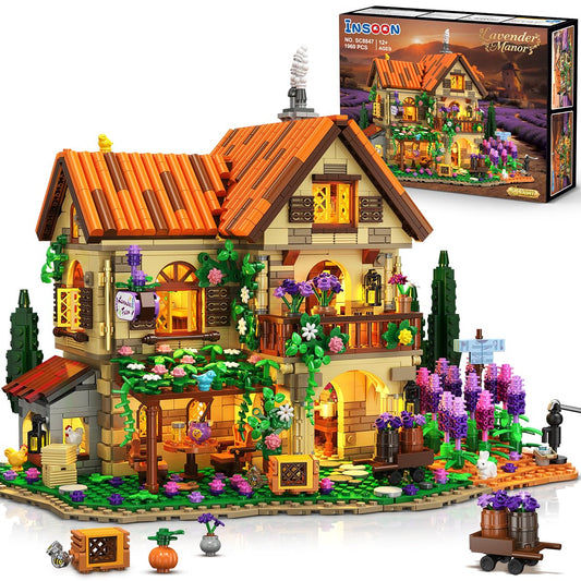 INSOON Lavender Manor House exterior front view, ideal for shelf decor display.