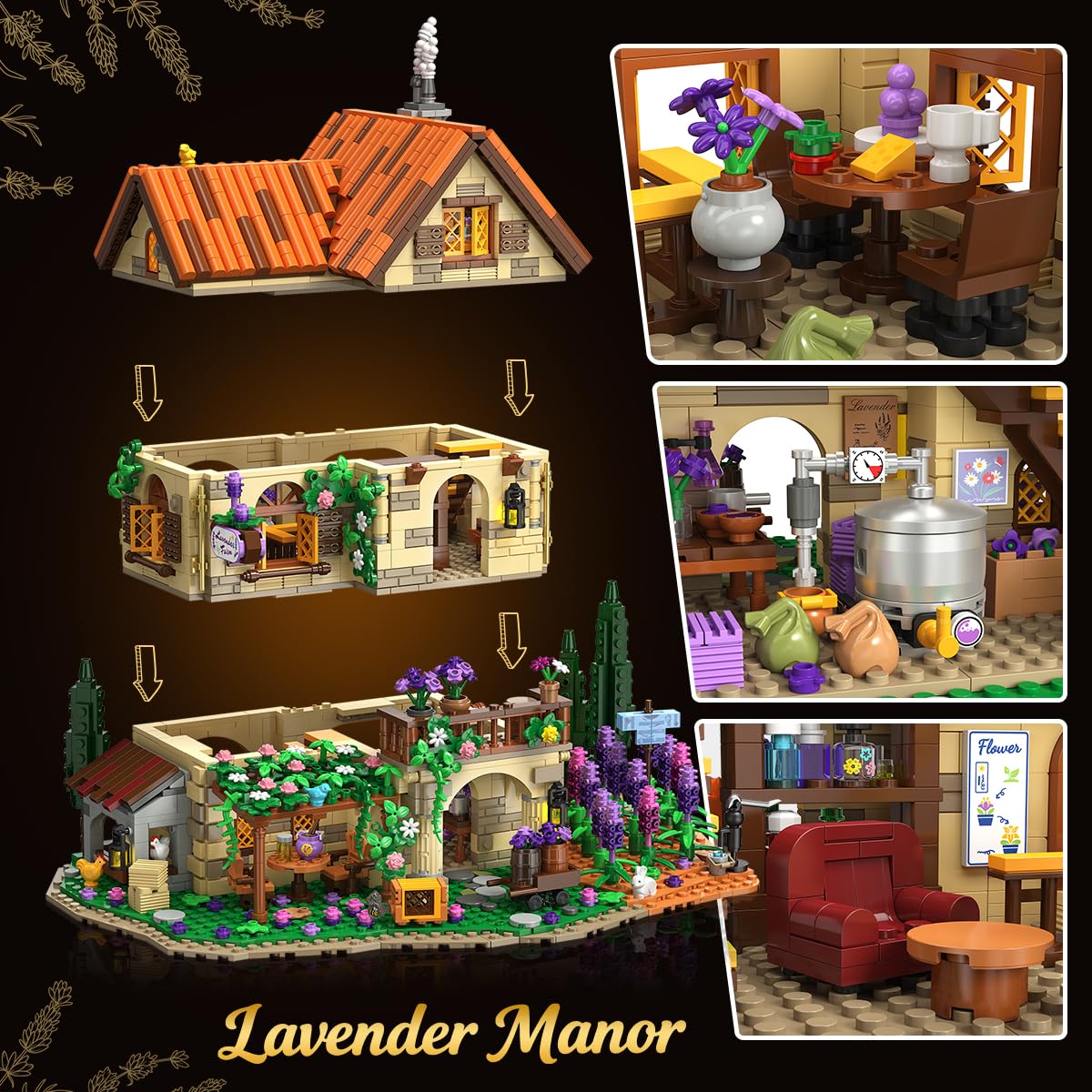 INSOON Lavender Manor House second-floor living room scene.