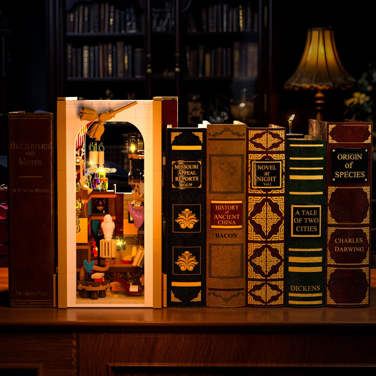 INSOON Magic Book Nook desk display angle complements home decor.