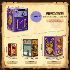 INSOON book nook fireplace crystals glow scene