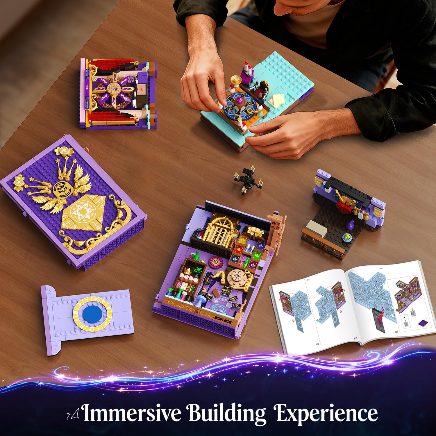 INSOON book nook purple orb glow at night