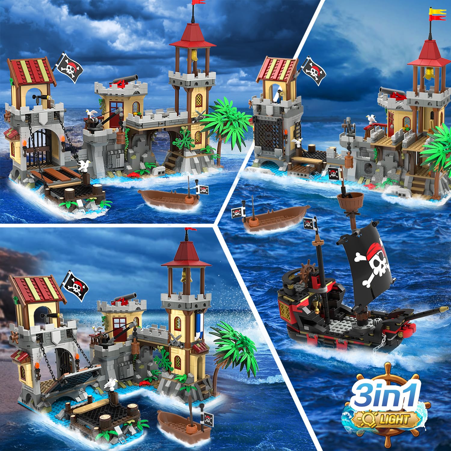 INSOON pirate castle display-piece anchors a striking home or office centerpiece.